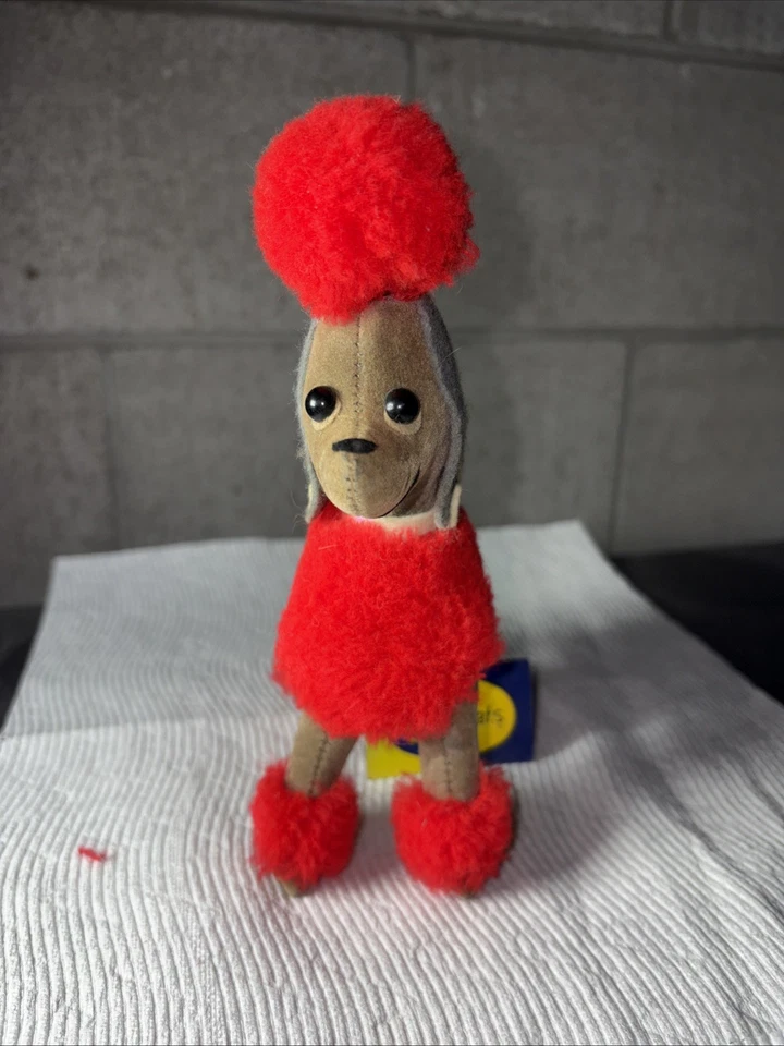 DAKIN DREAM PETS BROWN & Red BON BON POODLE # 1247 W/ HANG TAG VINTAGE 1970s - Image 4 of 4