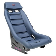 Gts Retro Series Silver Fiberglass Bucket Racing Seat Navy Pvc Leather