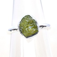 Natural Raw Peridot Stack Ring 925 Sterling Silver Peridot Birthstone Ring-RR143