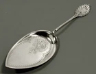 Gorham Sterling Silver Cake Slice     c1865 HAND DECORATED