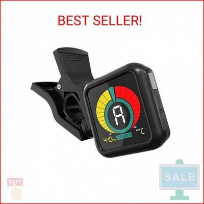 KLIQ UberTuner, Professional Clip-On Tuner for Guitar, Bass, Ukulele, Violin, Ma