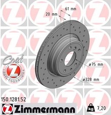2x ZIMMERMANN Bremsscheibe SPORT Z 150.1281.52 für BMW E38 E31 7er 8er 740 750