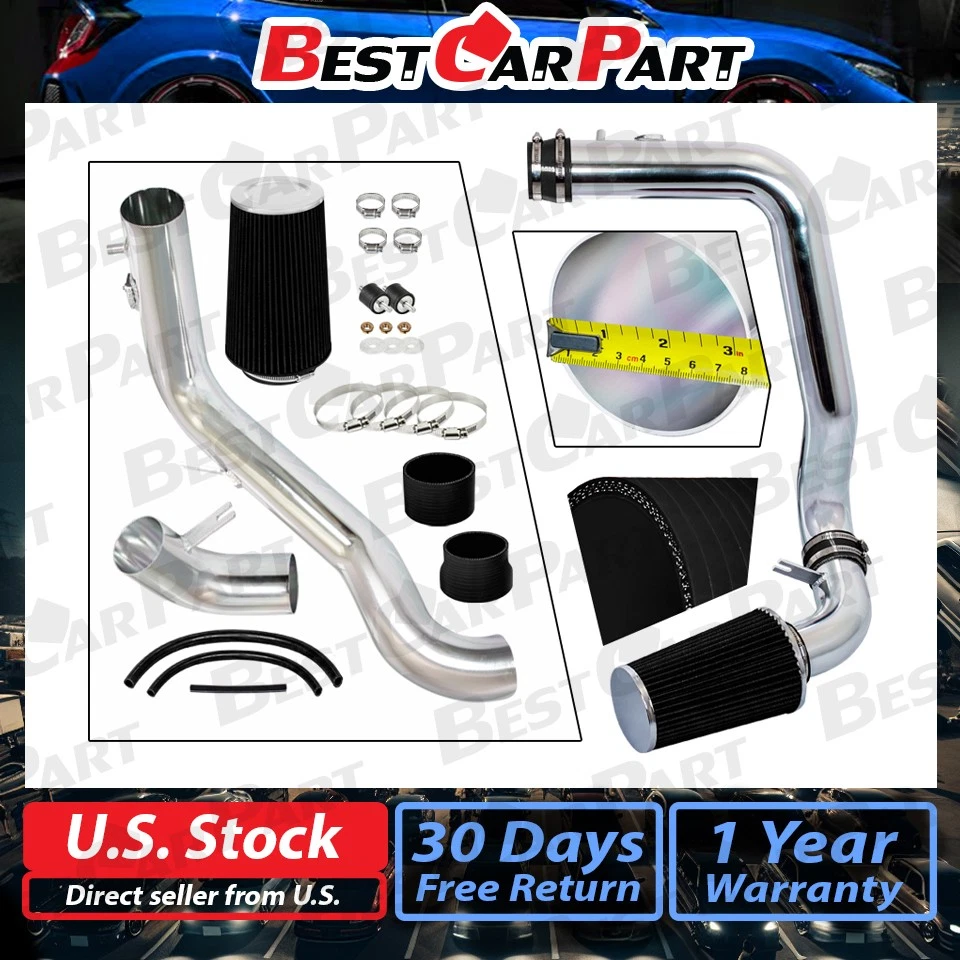 Kit de admisión de aire frío BCP BLACK 2008-2012 Accord y CrossTour 3,5 L V6 + filtro Foto 2 de 4