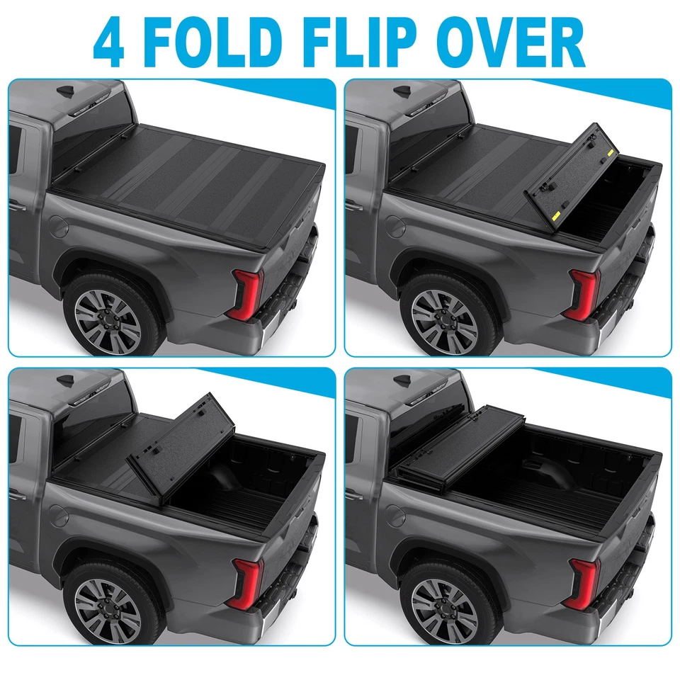 5.5FT 4 Fold FRP Low Profile Tonneau Cover For 2015-2026 Ford F150 Lightning - Image 4 of 4
