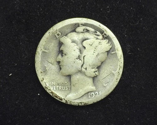 HS&C: 1921 D Mercury Dime AG - US Coin