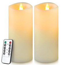 7  x 3  Flameless Candles, Flickering Moving Flame LED Candles, Battery Opera...