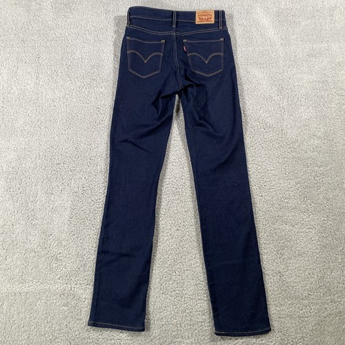 Jeans donna Levi's 725 a vita alta blu scuro nuovi senza etichette, US 24x32 - Foto 5 di 6