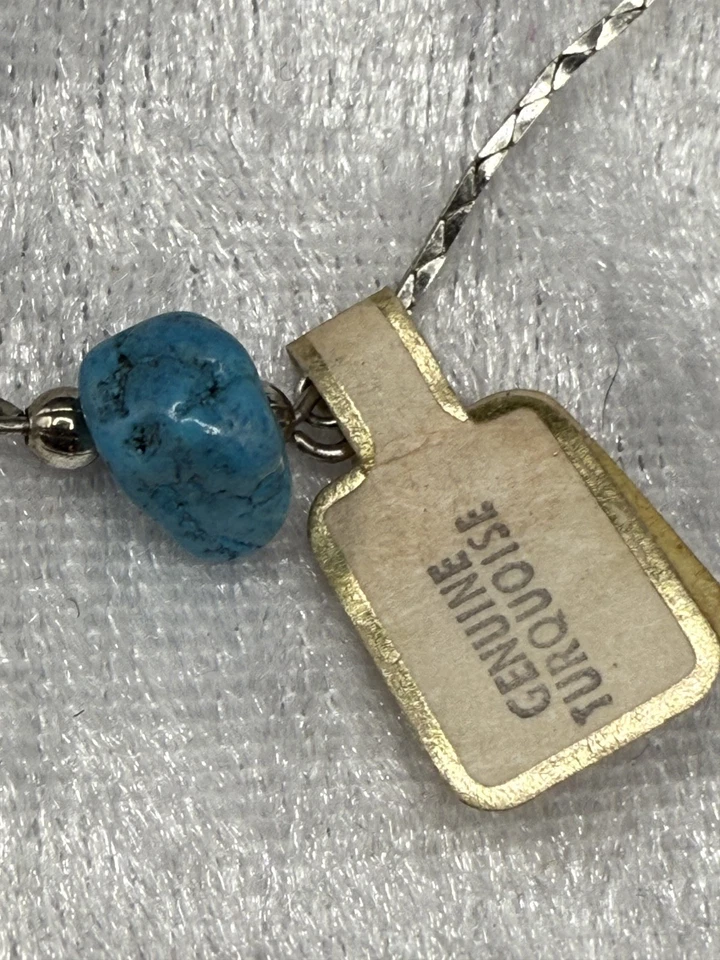 Pulsera vintage de plata de ley pepita de piedra turquesa 7" Foto 3 de 4