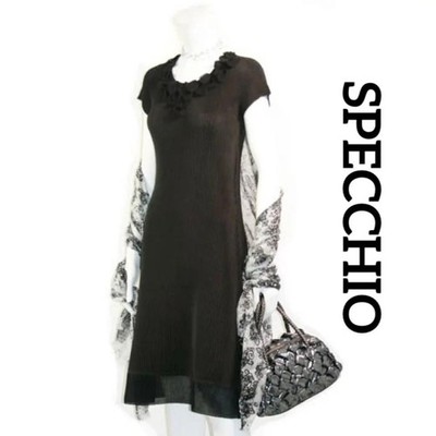 Used Speccio shuttle pleats x chiffon motif French dress