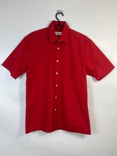 YVES SAINT LAURENT POUR HOMME SHIRT SHORT SLEEVE RED BUTTON UP SIZE M
