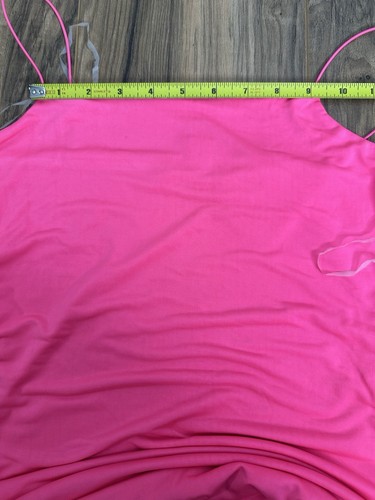 Revamped Women's Long Bodycon Dress Small Pink Spaghetti Strap Long - Picture 7 of 10