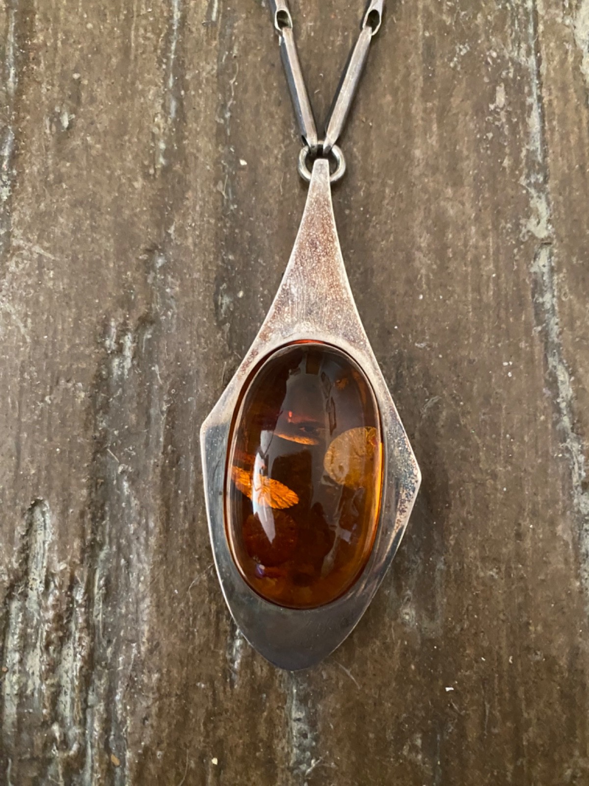 Large statement Sterling Silver Signed Baltic Amb… - image 6