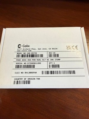 Calix XGS-PON DUAL-OLT N1 20K ITEMP SFP, 100-05729, SFP-DD