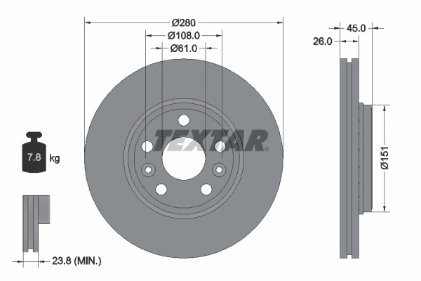 Disques de frein Textar 92257903 pour supprimer les vibrations et le bruit au freinage