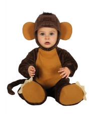 CARNEVALE HALLOWEEN VESTITO SCIMPANZE SCIMMIA BAMBINO PRIMA INFANZIA NEONATO