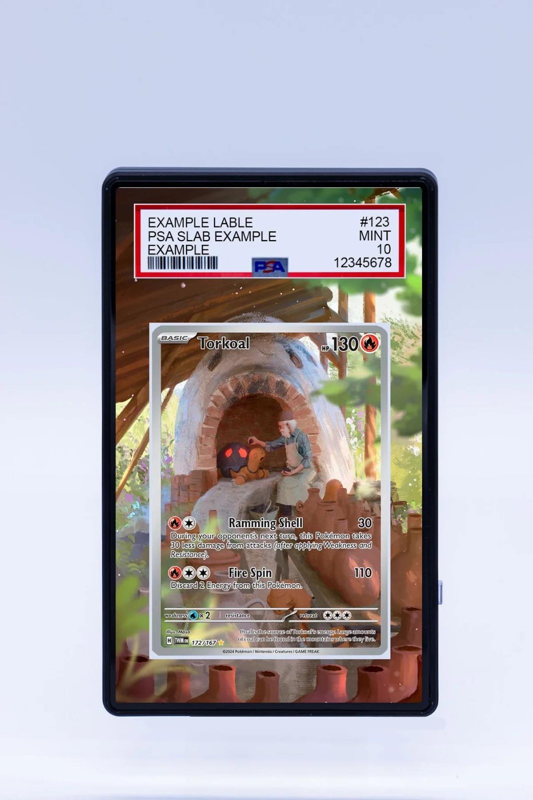Torkoal 172/167 Twilight Masq Pokemon Extended Artwork For PSA CGC BGS or TAG
