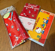 Set 3 HOBONICHI TECHO 2027 HELLO KITTY weeks Japanese notation Desk Pad Pen Case