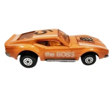 1972 Lesney MATCHBOX Superfast "the BOSS" Ford Mustang Orange White Tampo Scheme