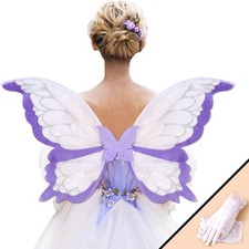 Fairy Wings for Adults Women - Butterfly Costume with Glove - Large 31.5" F...