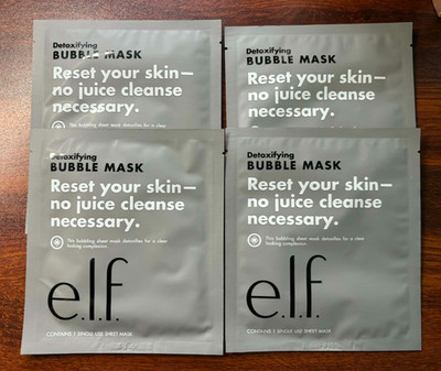 Elf Detoxifying Bubble Mask Single Use Sheet Mask Lot of 4