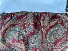 Paisley Springs Ruffle Full Size Bed Skirt Red Green Blue 15" Drop