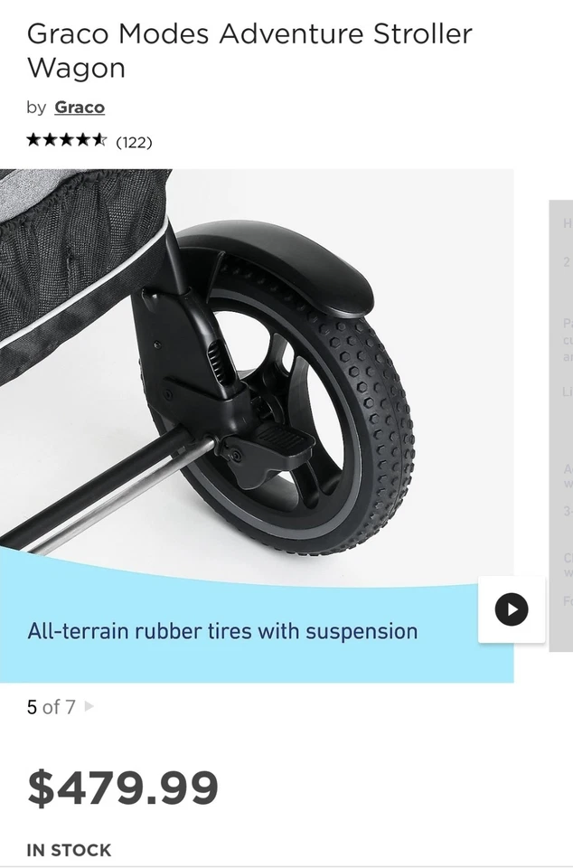 Cochecito de aventura de cuatro ruedas Graco Modes 2156212 vagón estilo Teton gris Foto 4 de 4