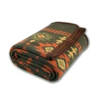 Merino Wool Blanket - Warm Thick Washable Outdoor Throw 79x63, Myers Green