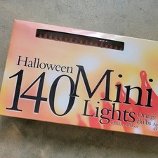 Halloween Mini String Lights 140 Orange Light Bulbs Indoor Outdoor Party 45 Ft