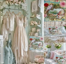 VTG Art Nouveau Style French Victorian Floral FleurDeLis Accent Pillow Cover 17  