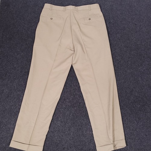 Brooks Brothers Wool Dress Pants Mens 34x31 Beige Pleated Trousers Slacks Formal - Picture 9 of 13