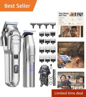 Professional Cordless Hair Clippers Set for Men Grooming
