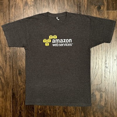 Alstyle Apparel Vintage Amazon Web Services Tee Shirt Dark Grey Mens Size Large