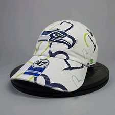 Seattle Seahawks 47 Clean Up Adore Kids Adjustable Hat White/Pattern NWT