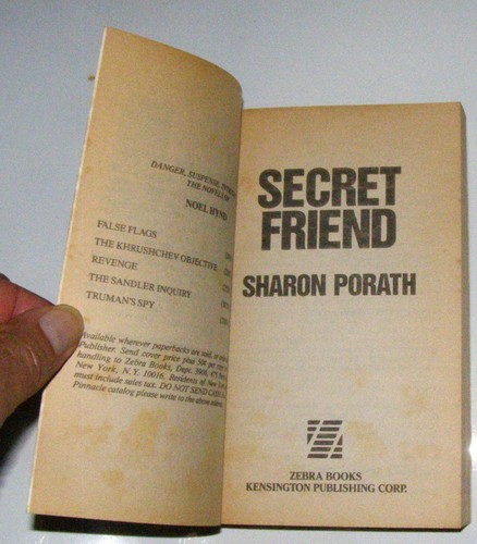 SECRET FRIEND Sharon Porath Zebra Books 1992 1st ed Psycho Horror in the Walls - Imagen 2 de 4