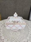 Rare Fenton Charleton Hand Painted Milk Glass Jewelry Box