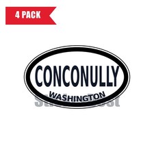 Washington Conconully Oval Sticker 4 Pack 3x2 Inch