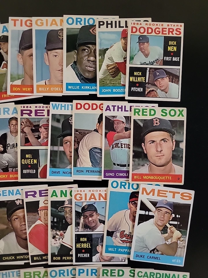 Tarjetas de béisbol 1964 Topps - Lote de 50 tarjetas - con Woody Held y John Boozer Foto 3 de 4