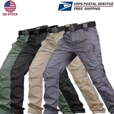 Men's Work Cargo Pants Tactical Combat Pants Outdoor Hiking Waterproof Trousers