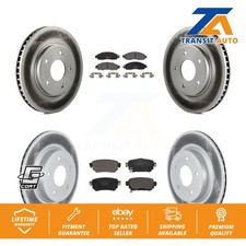 Front Rear Coated Disc Brake Rotors And Ceramic Pads Kit For Nissan LEAF