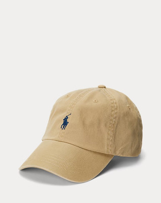 Polo Ralph Lauren Cotton Chino Baseball Cap Tan/Navy, Adjustable