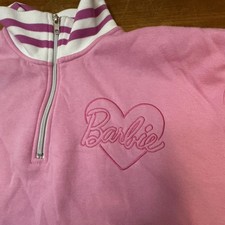 Barbie SMALL Pullover Sweatshirt 1/4 Zipper Color Pink Size SMALL C8 NWT
