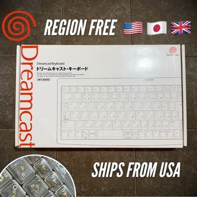 Dreamcast Clear Keyboard HKT-4000 Transparent Skeleton Official SEGA Region FREE