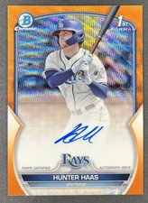 2023 Bowman Chrome - Hunter Haas 1st Bowman Autograph Orange Wave Refractor /25