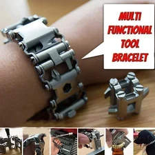Multifunction Stainless Tool Bracelet Wearable Bolt Driver Bike Multitool Outdoo