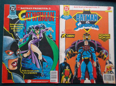 DC BATMAN PRESENTS BATMAN &SUPERMAN SUMMER 3 & CATWOMAN WINTER 5 UK ISSUE'S 1991