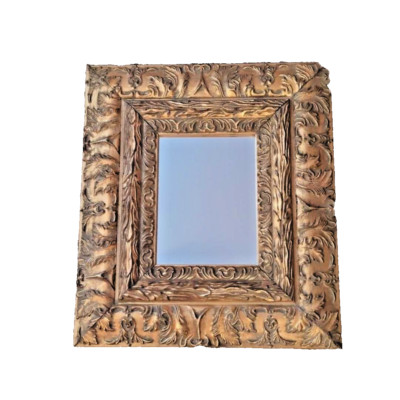 Vintage Bombay Company Mirror Wood Ornate Hollywood Regency Gold Gilt 16'' X 14''