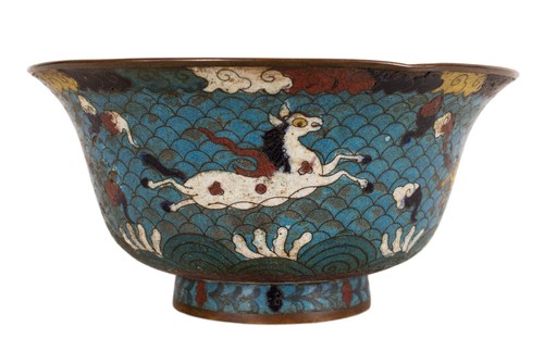 Eine große, antike Cloisonné Emaille - Schale im Ming-Stil, China, 19. Jh. Qing - Bild 2 von 13