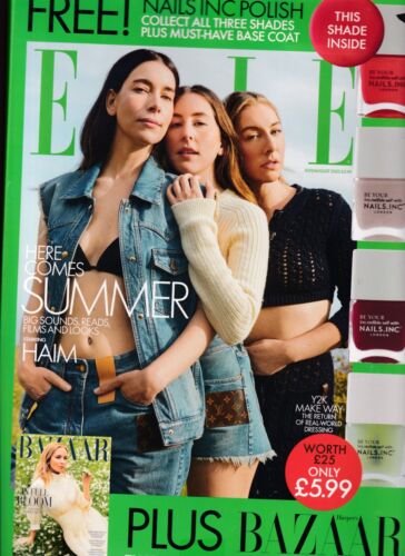 Elle UK/Harper's Bazaar Magazine Pack July 2023 Haim Emily Blunt Free Nail Polis - Afbeelding 1 van 8
