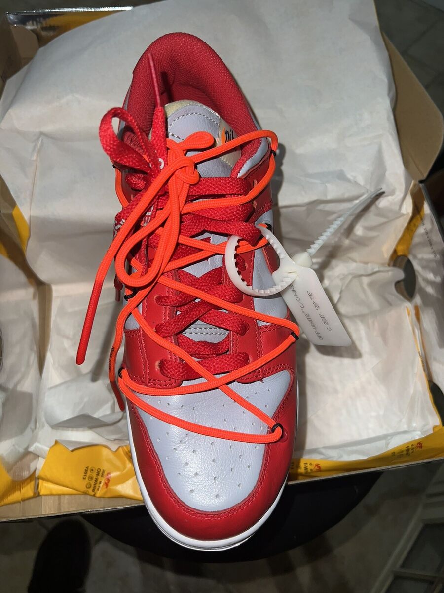 Nike Off White Dunk Low University Red UNLV CT0856 600 Size Nike Off White Dunk Low University Red UNLV CT0856 600 Size