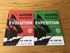 2 X Darwin Brewery Natural Selection Evolution & Expedition Beer Pump Clips 